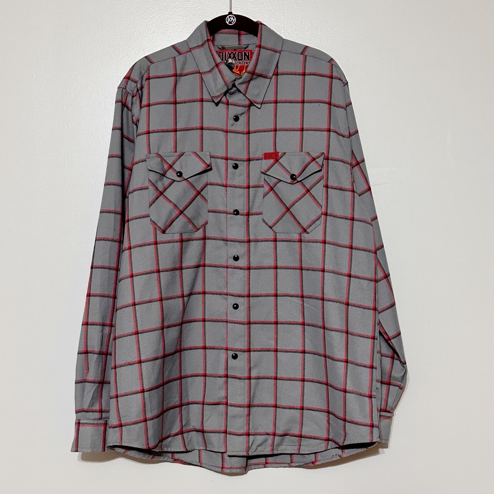 a‎ Dixxon Flannel Co. Smoke Eater Plaid Flannel Red and gray